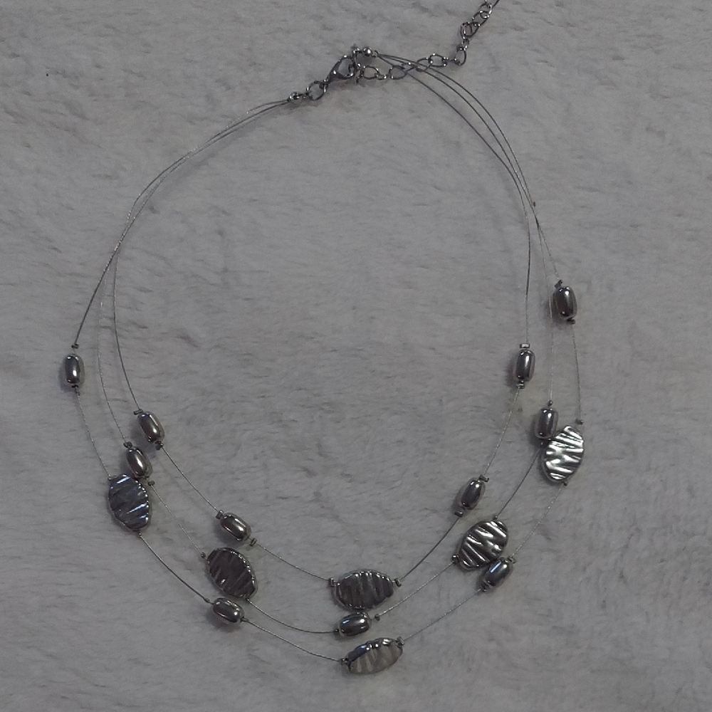 6/$10 Chic Multi-Layered Silver Necklace